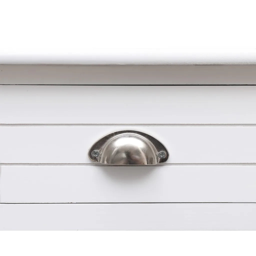 Scrivania Bianca 108x45x76 cm in Legno Massello di Paulownia 338535