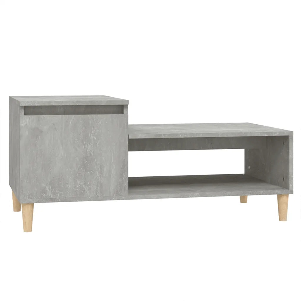 Tavolino Salotto Grigio Cemento 100x50x45 cm Legno Multistrato 821128