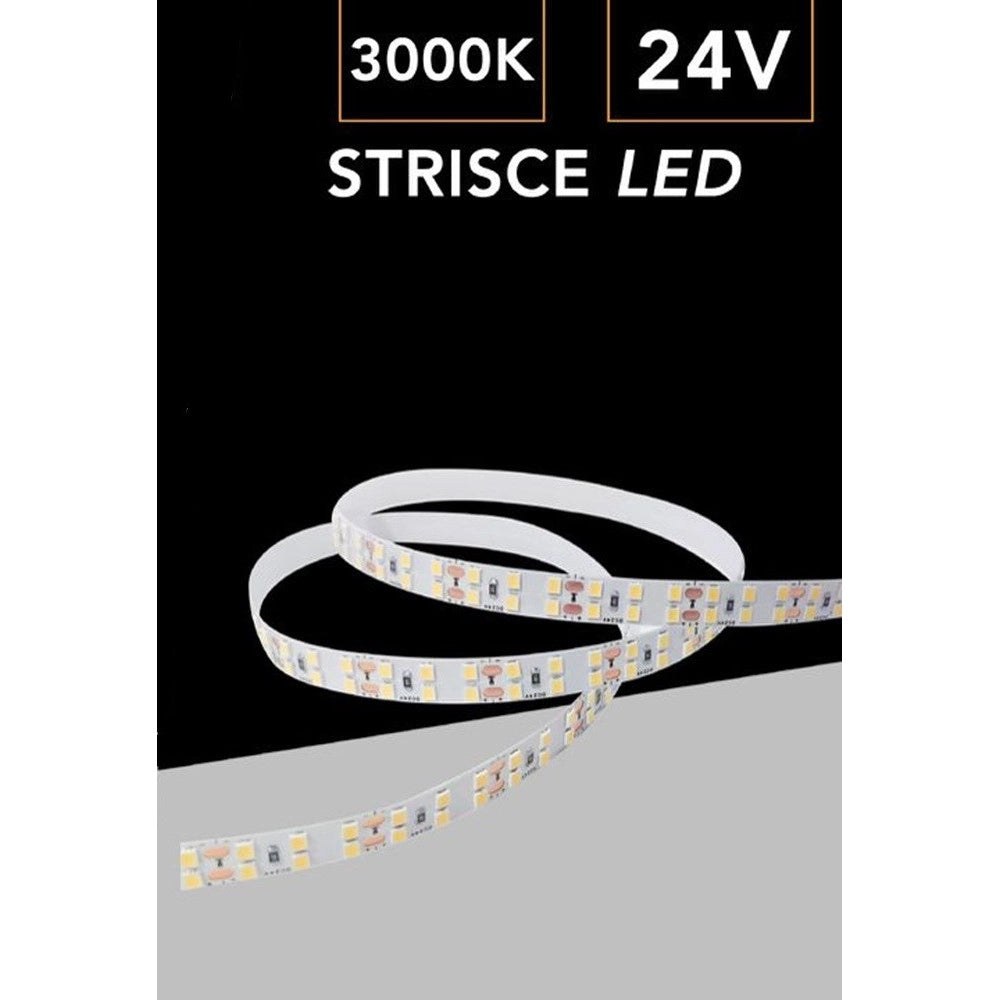 Trade Shop - Striscia Strip 2400 Led 2835 24v 10 Metri 160w Luce Fredda Calda Naturale 24v-240-10 - -bianco Caldo      -