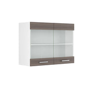Vicco Mobile da cucina in vetro Grigio 80 cm