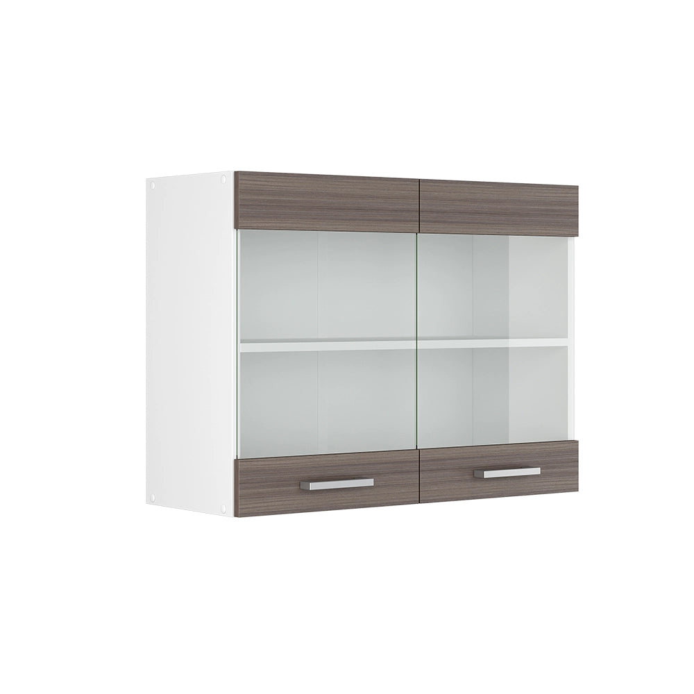 Vicco Mobile da cucina in vetro Grigio 80 cm