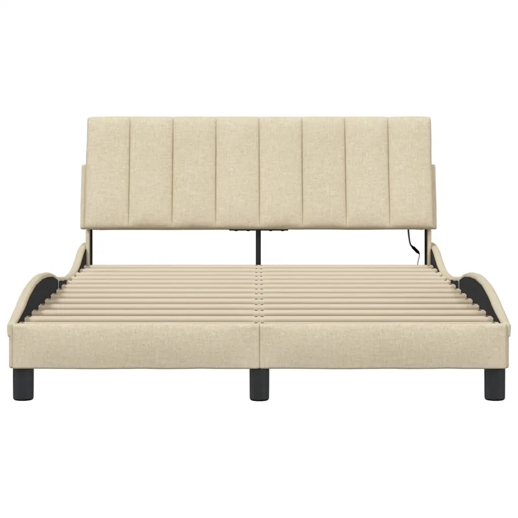 Giroletto senza Materasso-Struttura Letto Hanko Crema 140x200 cm in Tessuto 975191