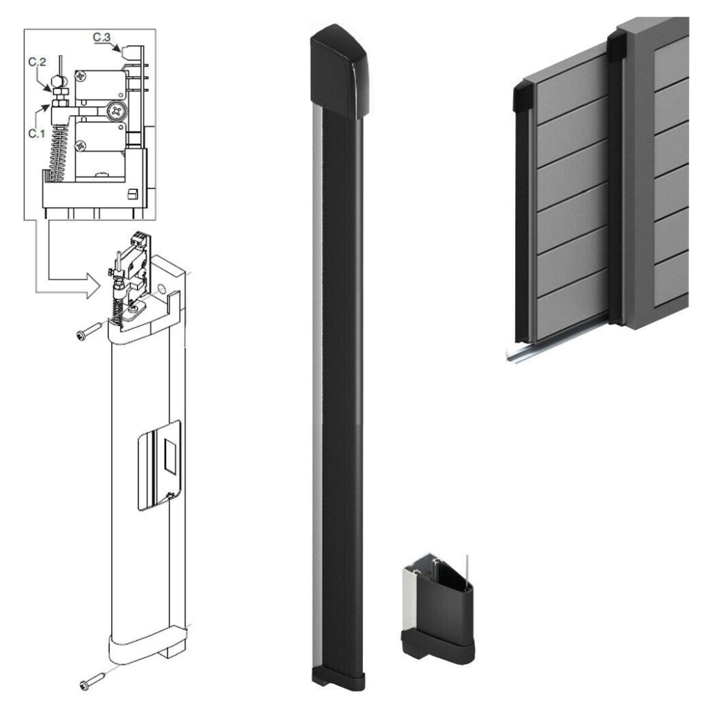 BORDO SENSIBILE COSTA DI SICUREZZA A FILO 200 CM CM20 2MT MECCANICA GOMMA BARRA