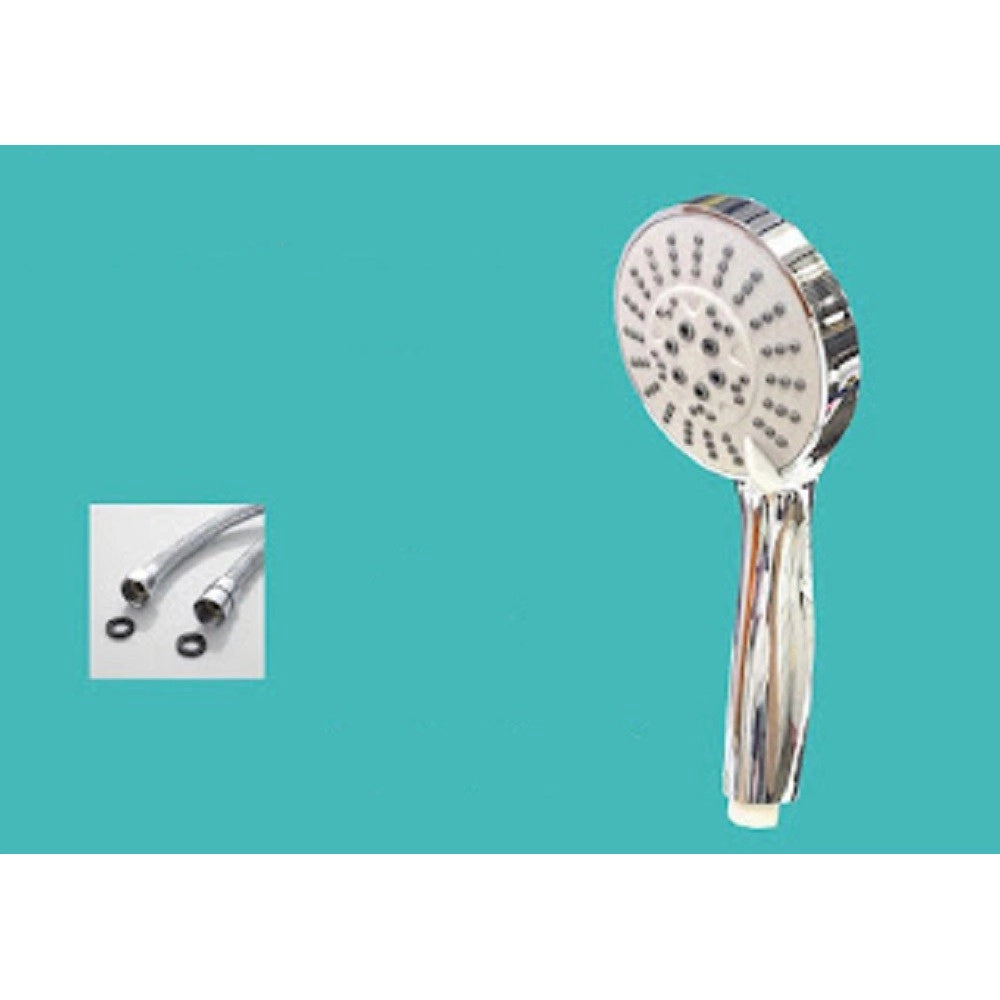 Trade Shop - Set Doccetta Soffione Doccia Con Tubo Flessibile 1.5 Metri Staffa Bagno Tx-9218 -