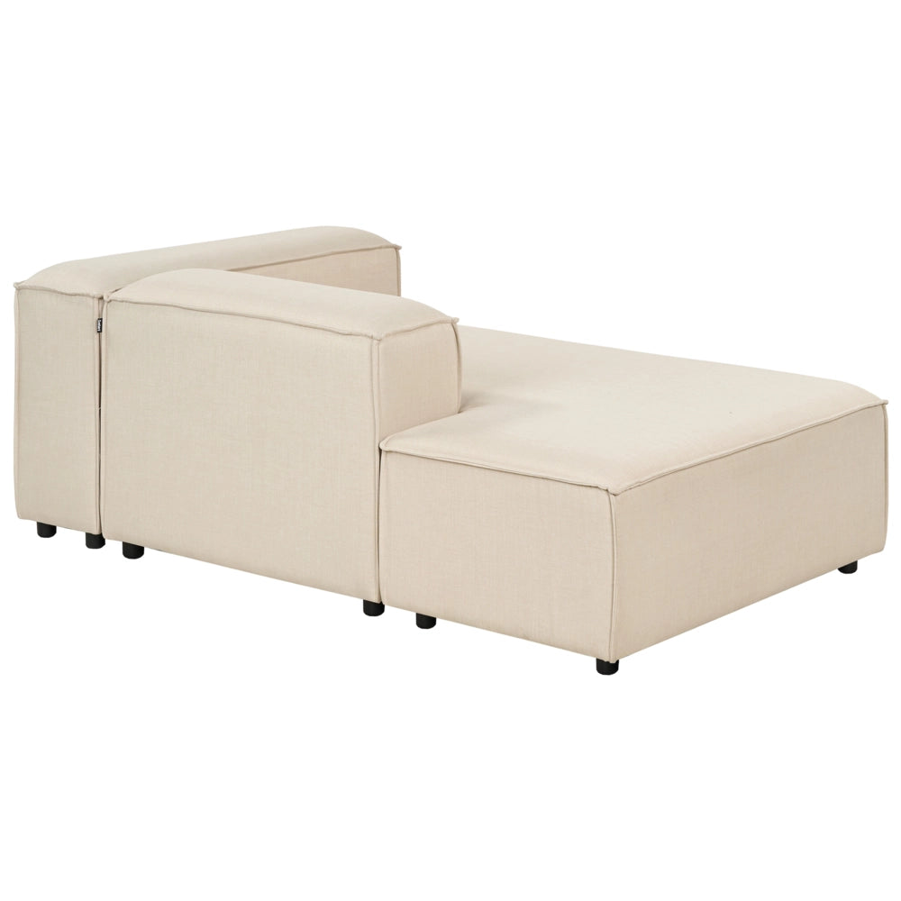 Chaise longue moderna tessuto beige Gambe nere Rivestimento in corda Soggiorno moderno