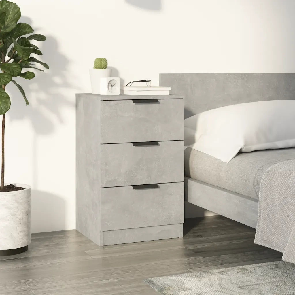 Comodino | Armadio da Notte | Mobiletto da notte Grigio Cemento 40x36x65 cm