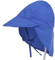 Cappello per bambini, cappello estivo per bambini, cappello per bambini con protezione collo e nastri, cappello flapper, cappello UV protettivo per il mare (XS: adatto per misura capo 44-48 cm) - Blu reale