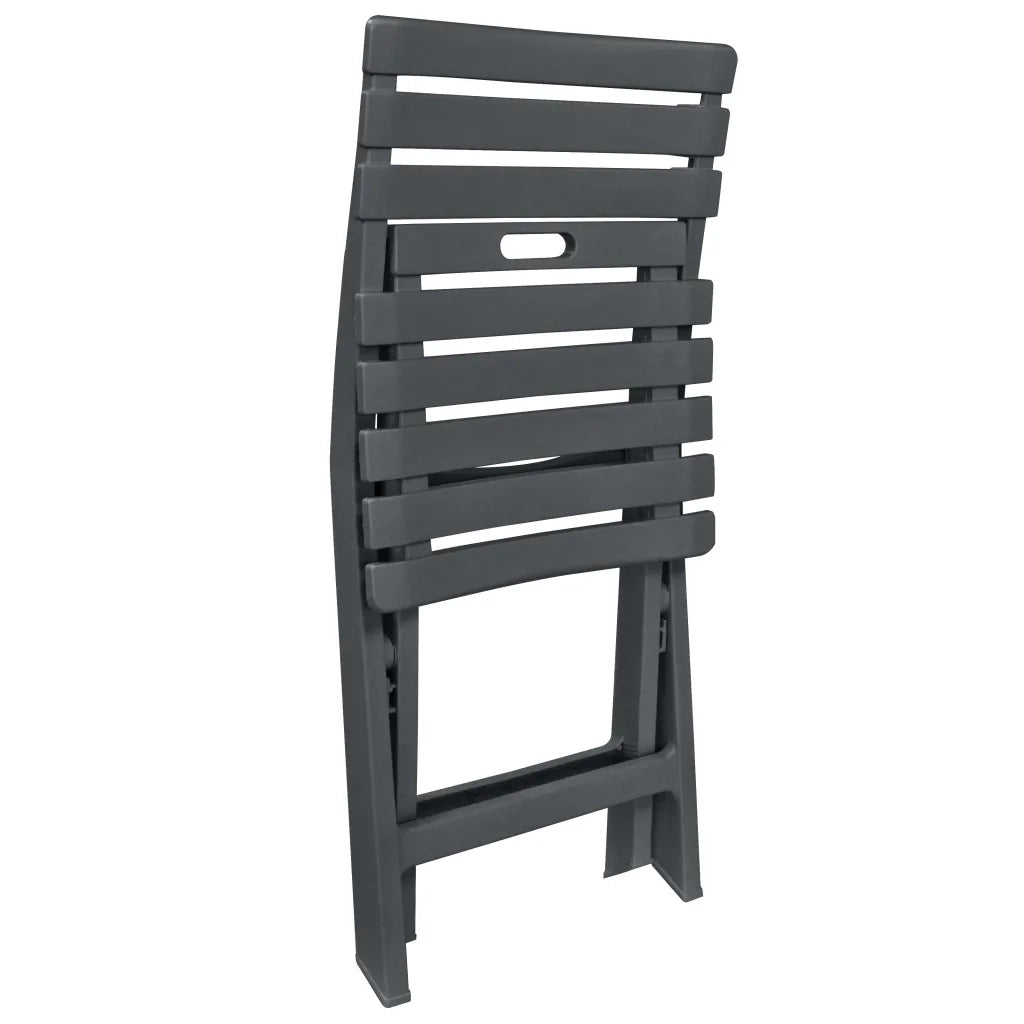 Set da Bistrot 3 pz | Set Salotto da Giardino Pieghevole in Plastica Antracite