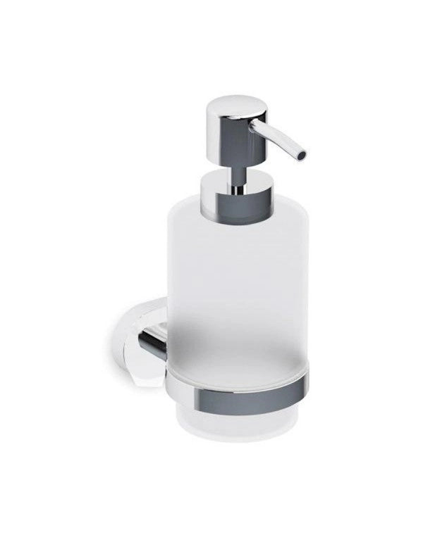 Dispenser sapone da parete YUKON in vetro e ottone bianco cromo 200 ml