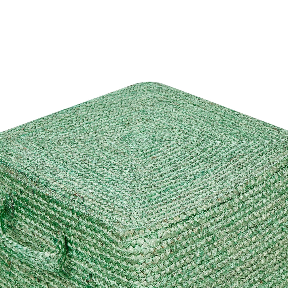 Pouf in juta naturale beige 45 x 45 cm pouf imbottitura in EPS maniglie accessorio boho