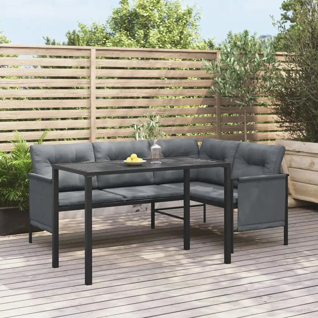 Tavolo da Pranzo da Giardino | Tavolino da esterno Antracite 110x54x70 cm Acciaio