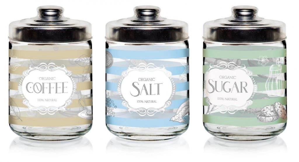 Set 3 Barattoli da Cucina in Vetro Sale Zucchero e Caffè Season 800 ml