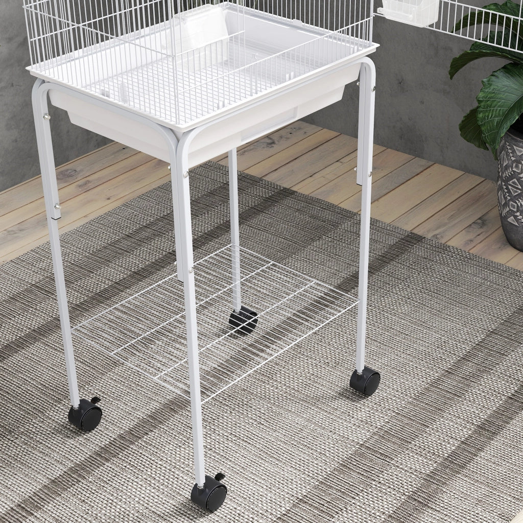 Gabbia per Uccelli con Ruote ¨C zephmum ¨C Bianco 46.5x36x124 cm