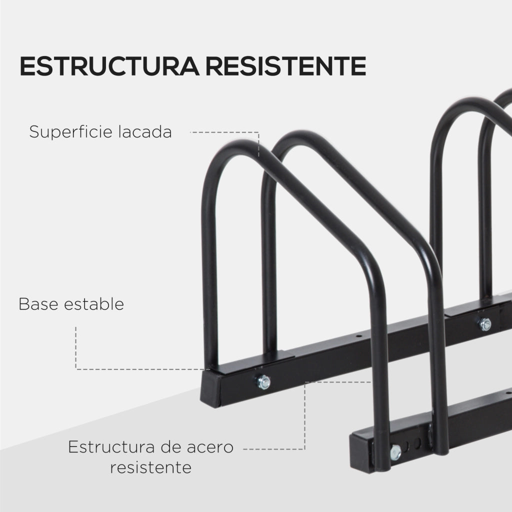Parcheggio Biciclette per 4 ¨C zephmum ¨C Acero 110x33x27 cm Nero