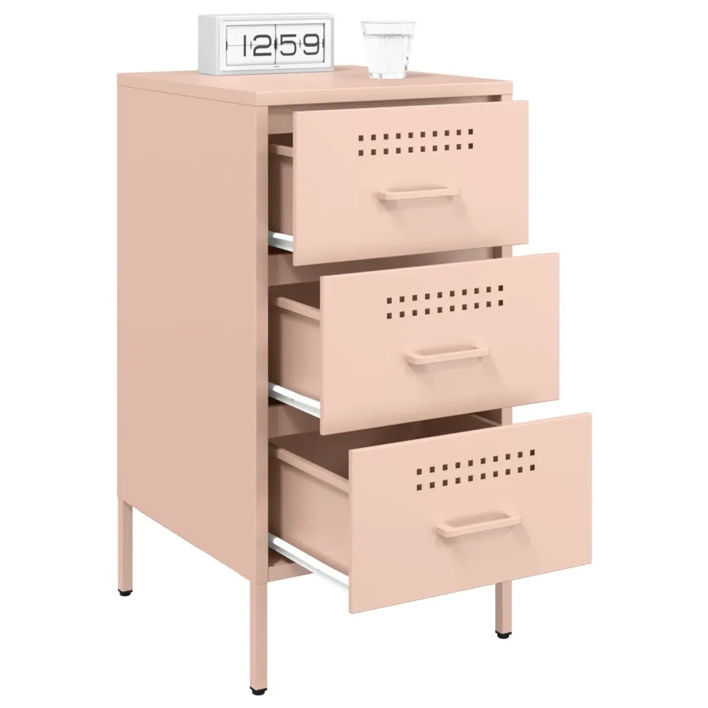 Comodino Rosa 36x39x68 cm in Acciaio 843080