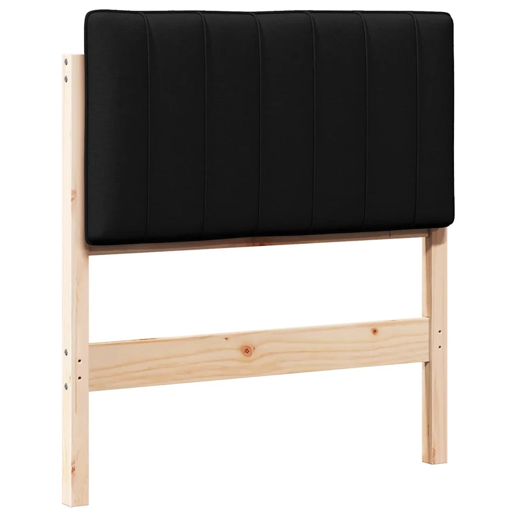 Testiera imbottita-Testiera con Cuscini-Testata Marrone e Nero 75 cm Pino massello 935228