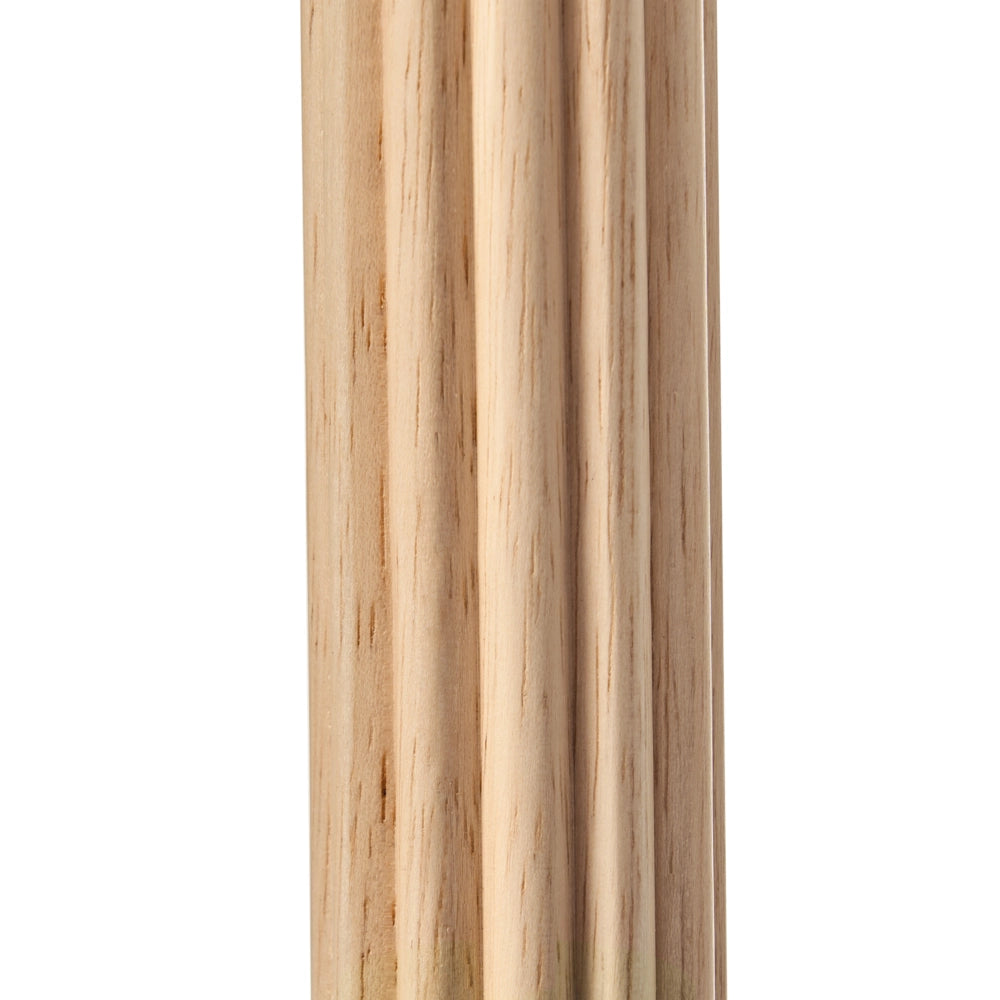 Lampada da tavolo con paralume in tessuto e in legno di gomma naturale Beige chiaro