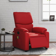 Divano Sedia-Poltrona Massaggio Elettrica Reclinabile Rosso Similpelle 717987
