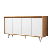 Credenza in legno "Shans" - 140 x 40 x 86 cm - Bianco