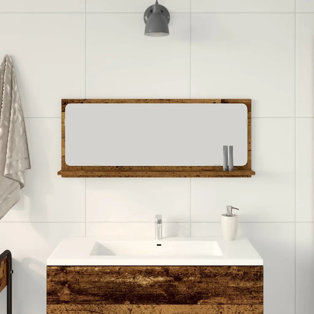 Mensola Specchio con specchio Legno vecchio 90 x 10,5 x 37 cm CFW7511702