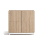 Scarpiera Herdasa effetto noce chiaro gambe bianche 90x90x27