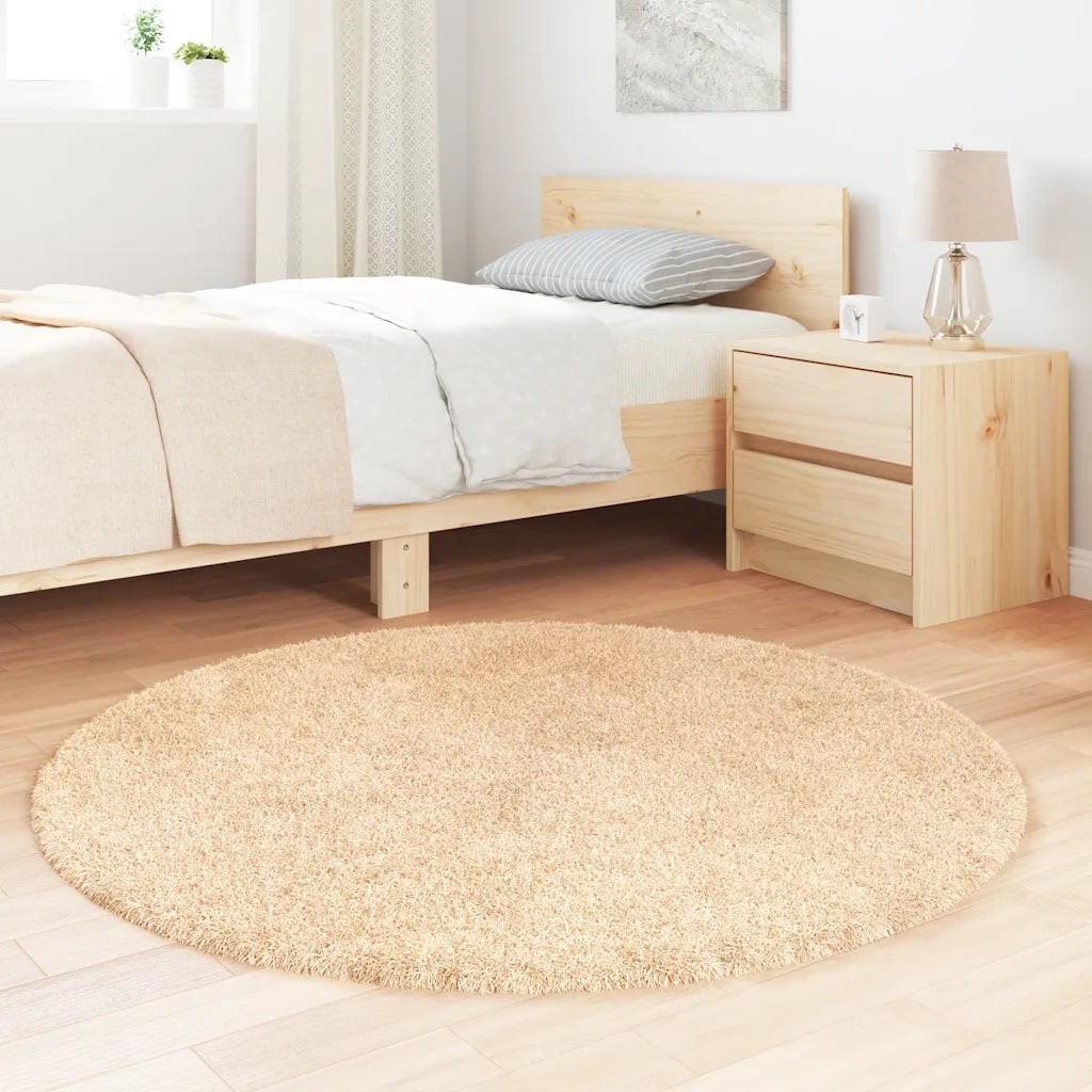 vidaXL Tappeto Shaggy a Pelo Lungo NAVARRA Beige 120x120 cm poliestere