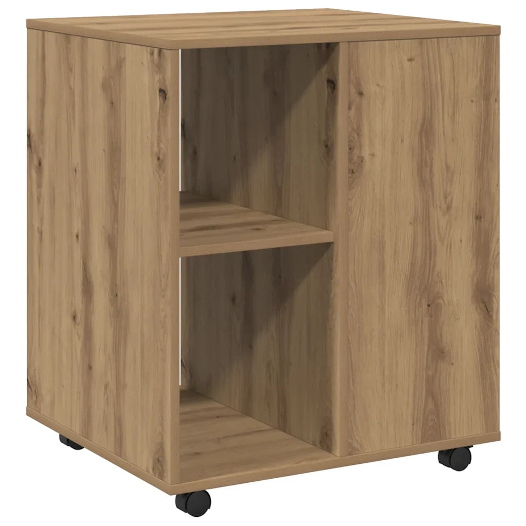 Mobile contenitore da ufficio su ruote 60 x 53 x 72 cm design moderno con rotelle legno di rovere ingegnerizzato realizzato artigianalmente 02_0050904