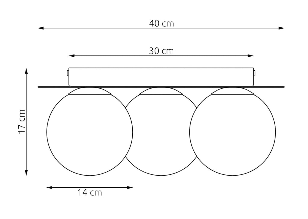 Lampada da soffitto SOLAR 3 sfere vetro bordeaux E14 Emibig