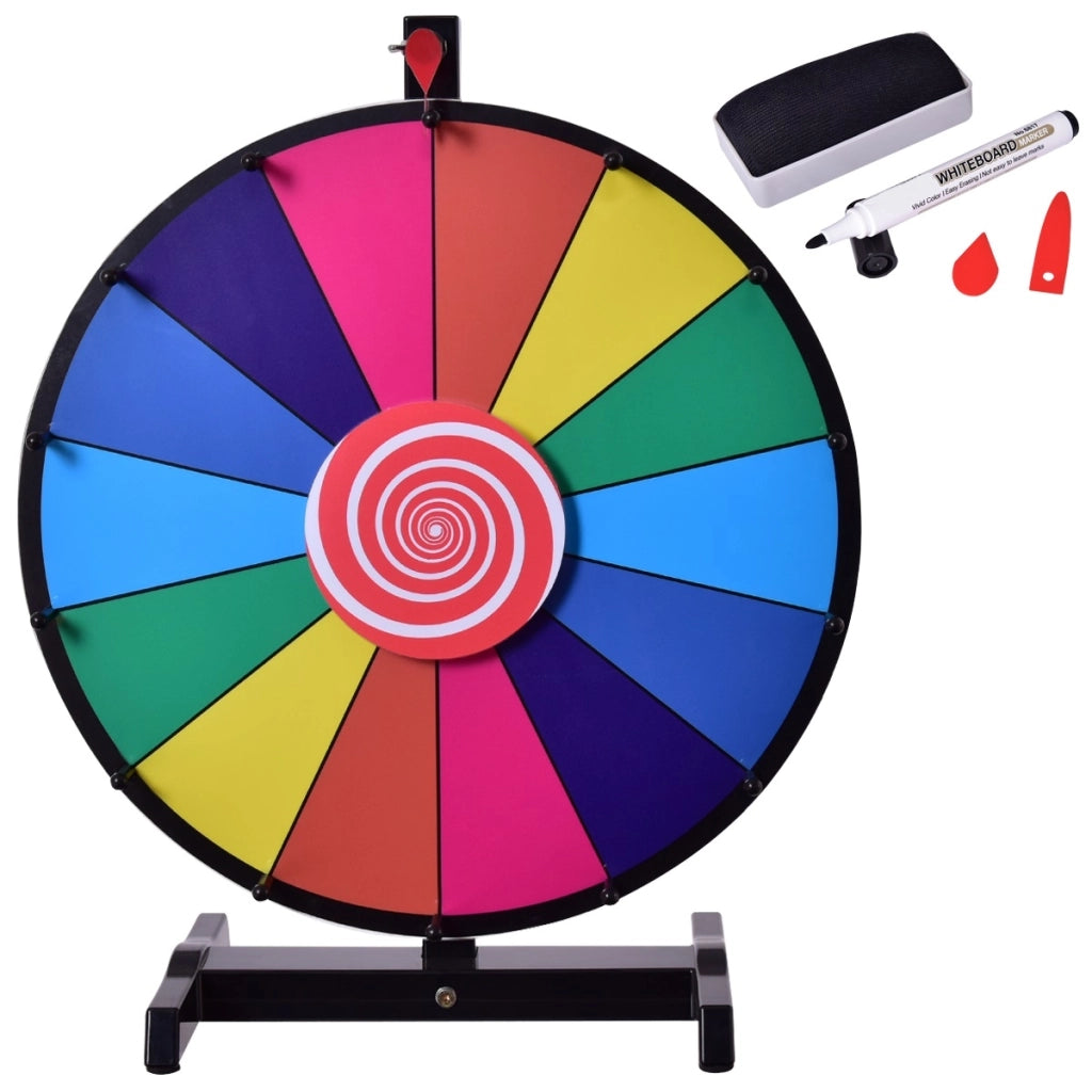 18 pollici 14 slot Ruota della fortuna premio colorato Ruota con penna cancellabile-Bersagli freccette