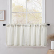 Set di tende da parete di 2 pezzi - 45x120 cm - Half-transparante - Linnenlook - Materiale resistente e decorativo - Tende di vetro