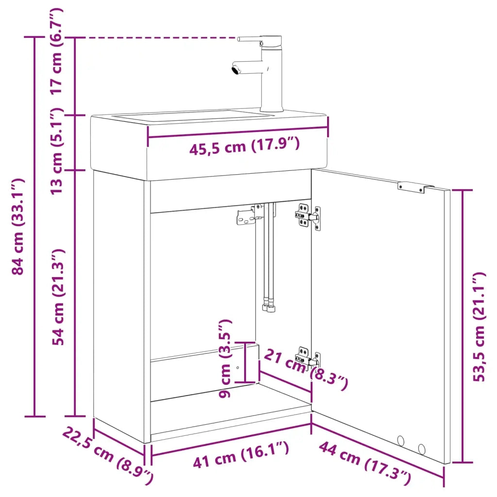 Mobile bagno con rubinetto Rovere Artigianale 889440