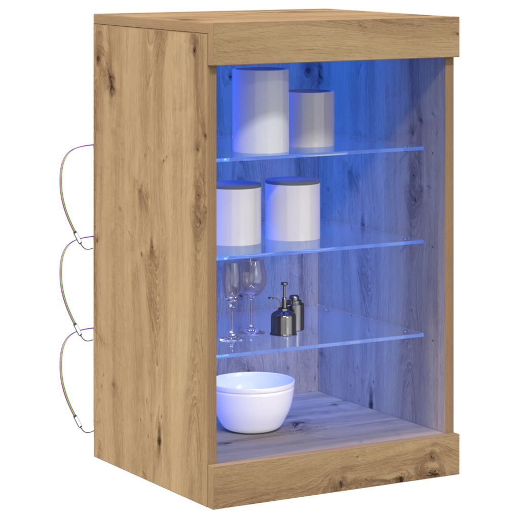 Sideboard  con luci LED Rovere Artigianale 41x37x67 cm