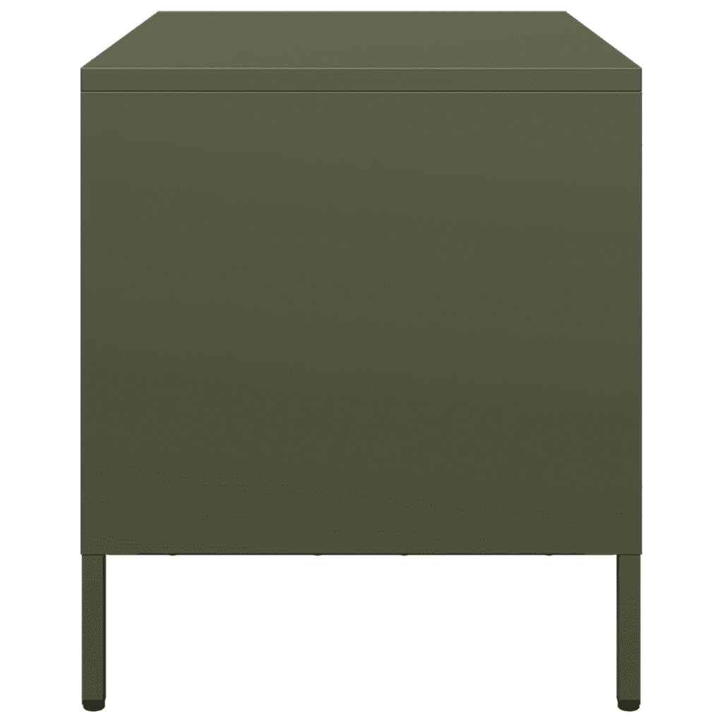 Mobile TV Verde Oliva 68x39x43,5cm in Acciaio Laminato a Freddo 851236