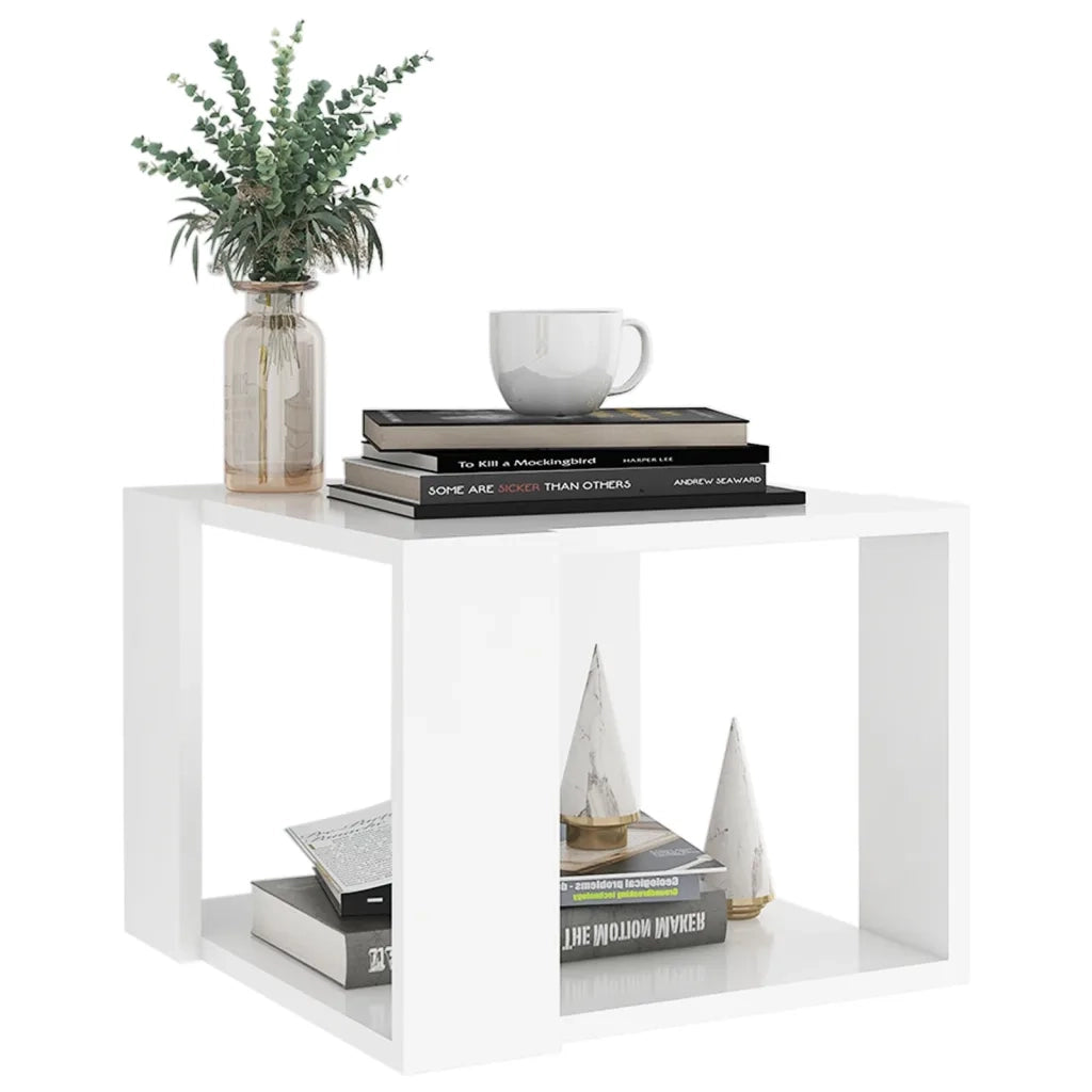 Tavolino da Salotto Bianco 40x40x30 cm in Legno Multistrato cod mxl 15077