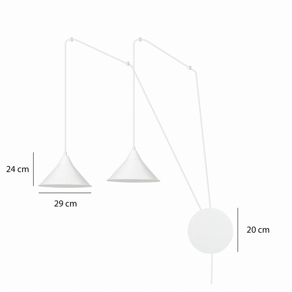 Lampada a sospensione Emibig Abramo 2xE27 nera Ø24