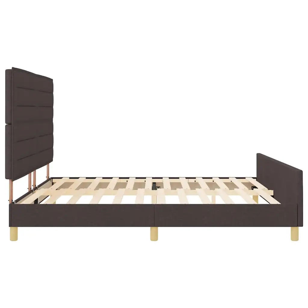 Struttura del letto Marrone scuro 200 x 200 cm Tessuto 3344679