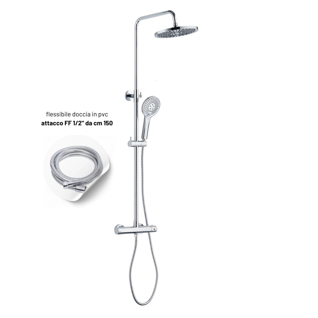 Colonna doccia slot termostatica cromata 2 funzioni soffione doccetta tondo *** pezzi 1