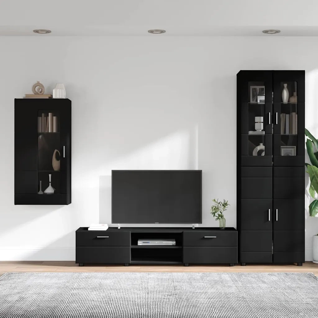 Set mobile TV con cassetto FLORIN 3 pcs Nero Legno multistrato 3397965