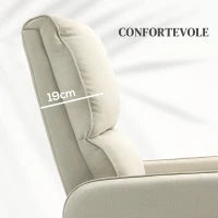Poltrona Alzapersona Elettrica Reclinabile con Telecomando e Tasca in Tessuto, Beige