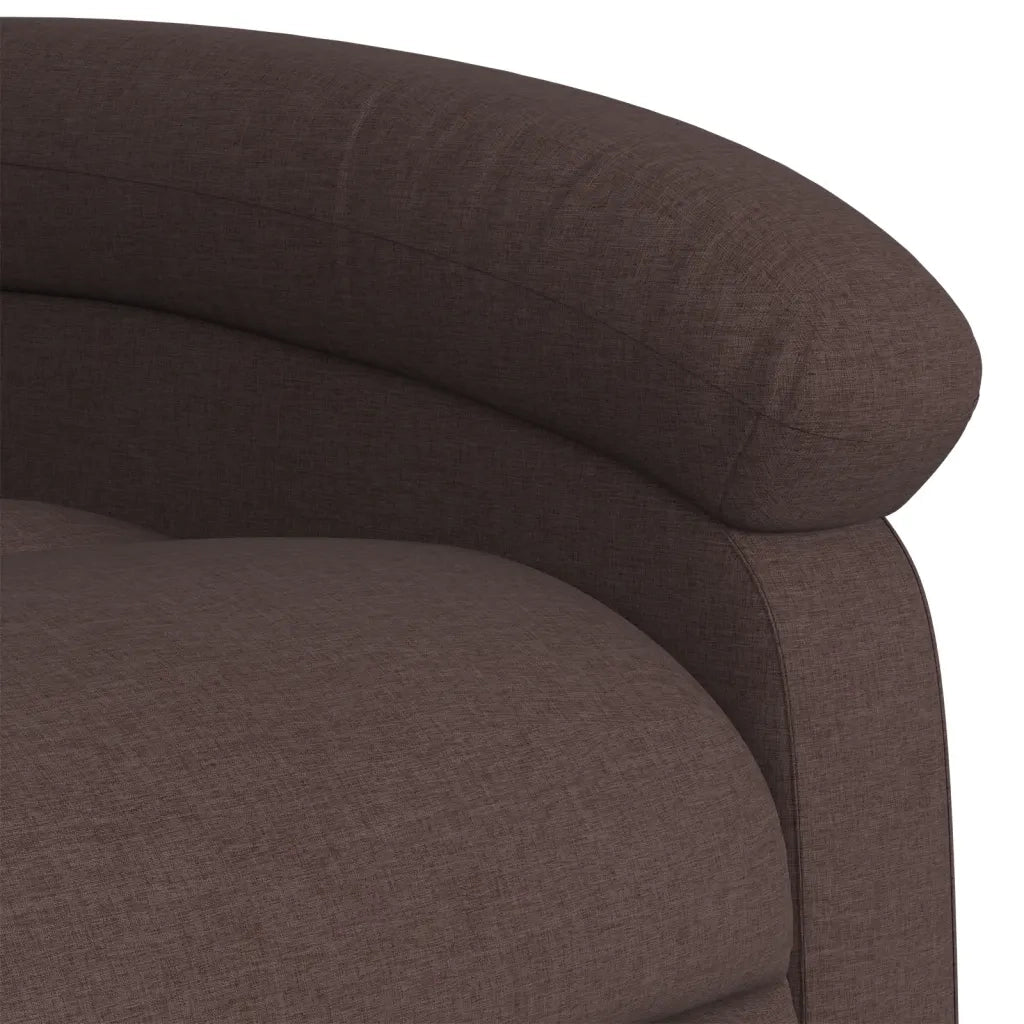 Divano Sedia-Poltrona Reclinabile Marrone Scuro in Tessuto 830378