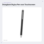 Penna Stylus Portatile - Penna per Touchscreen - Penna Digitale - Lega di Alluminio - Peso Leggero - Protezione della Punta morbida
