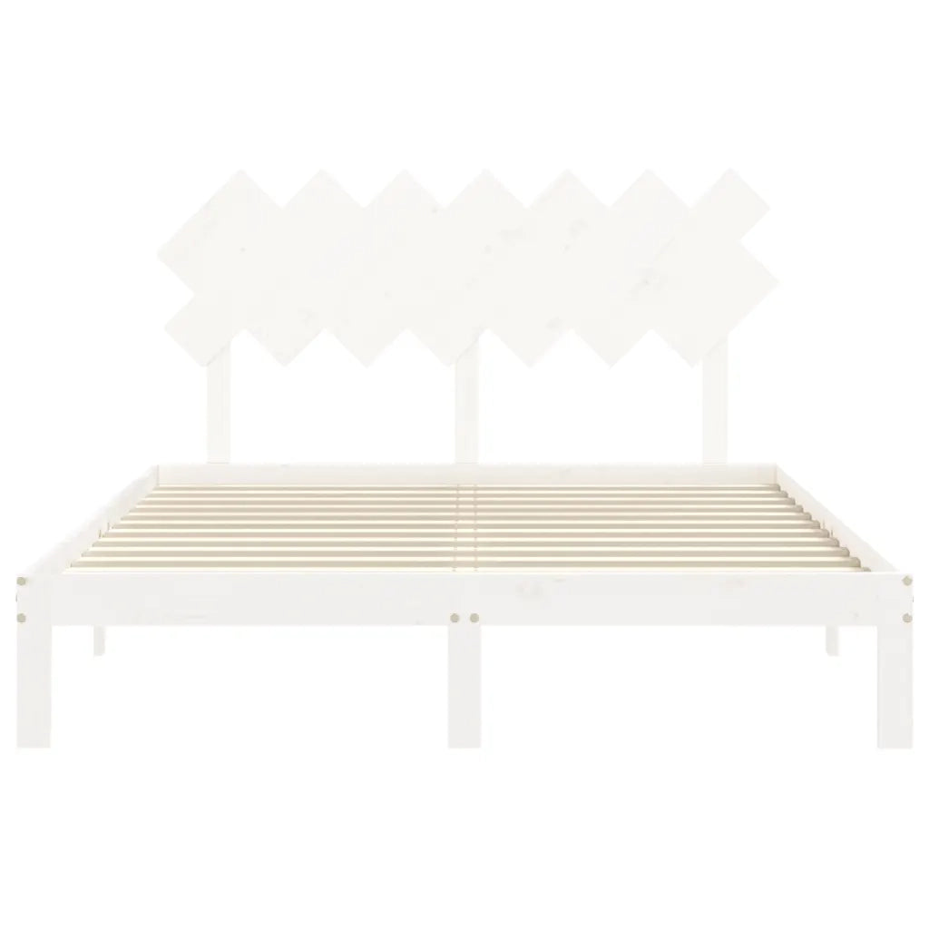 Giroletto senza Materasso-Struttura Letto Bianco 140x200 cm Legno Massello Pino 647131