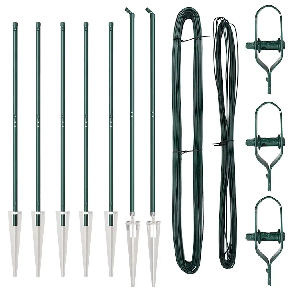 Palo della recinzione 7 pcs Verde Acciaio 42004248