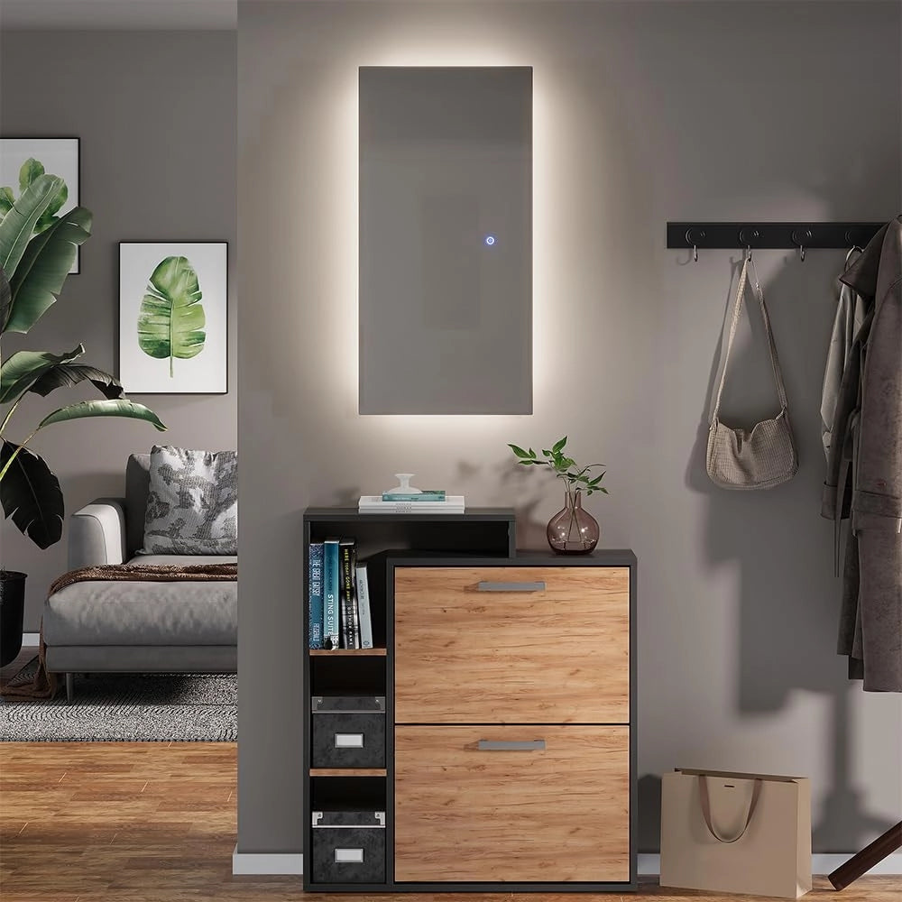 Specchio bagno Miral, Vetro, 80 x 40 cm con retroilluminazione, per montaggio a parete con illuminazione LED integrata