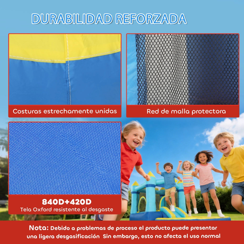 Castello Gonfiabile per Bambini con Scivolo e Canestro ¨C Zephmum ¨C Blu