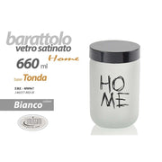 Barattolo da Cucina in Vetro Satinato Bianco Home 660 cc 14 cm