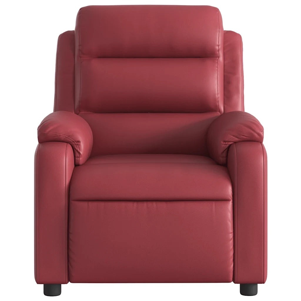 Divano Sedia-Poltrona Massaggiante Reclinabile Rosso vino in Similpelle 469054