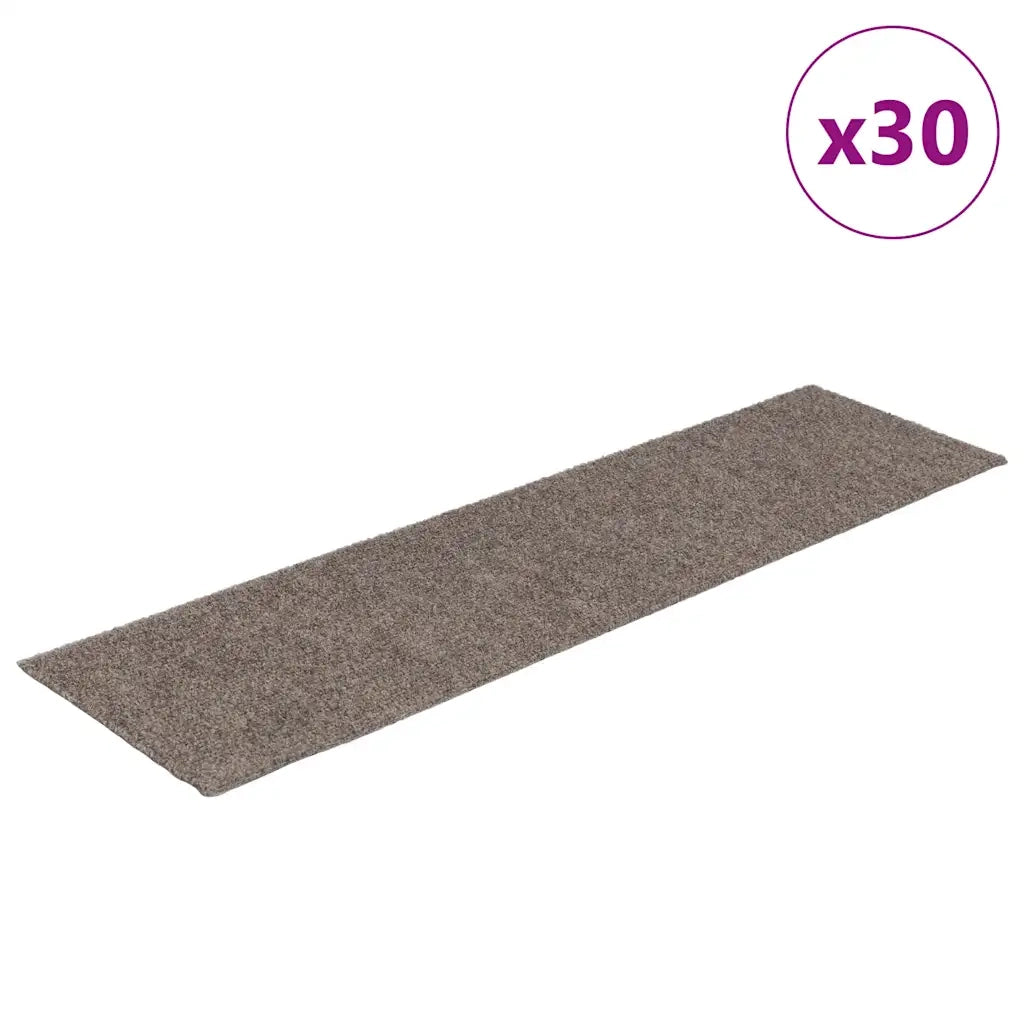 Tappetini per scale autoadesivi 30 pz 76x20 cm Beige Rettangolari 3365730