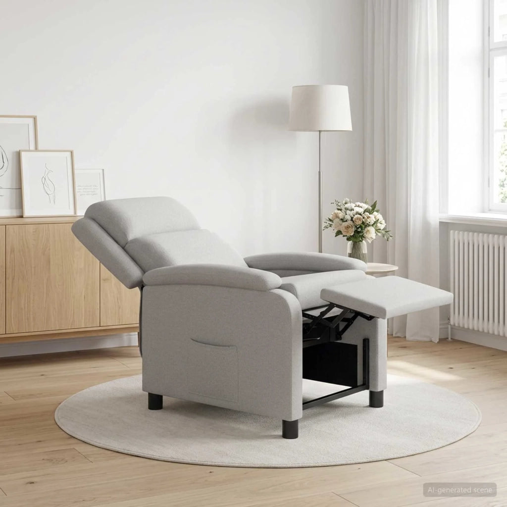 Divano Sedia-Poltrona reclinabile Grigio Nuvola Tessuto 381199