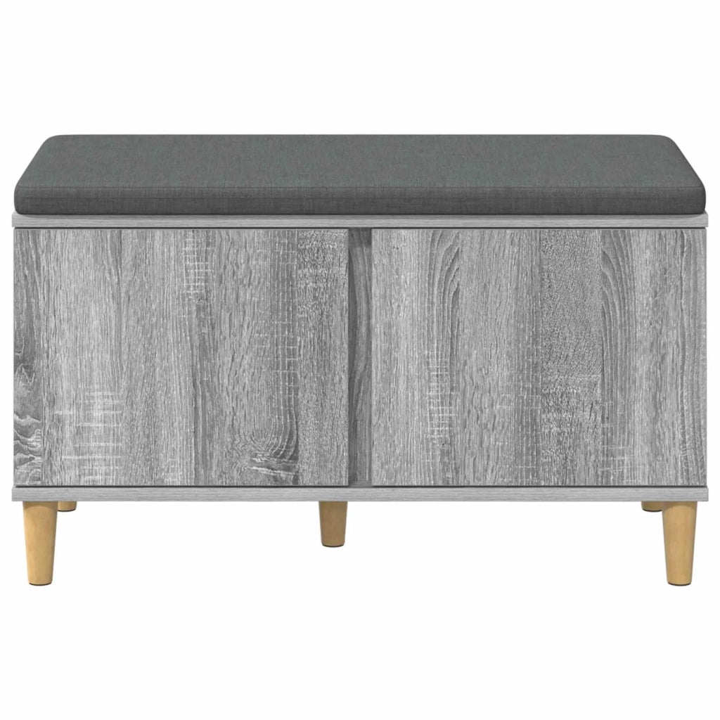 Panca per ingresso con cuscino-Sgabello-Panca da Corridoio Grigio Sonoma 60 x 38 x 46 cm 122590